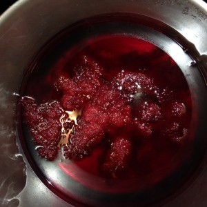 The red in the dye pot is really, really red!