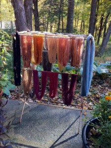 Last week, I soaked and rinsed all of my handspun, hand-dyed yarns for the Sheep to Shawl course.