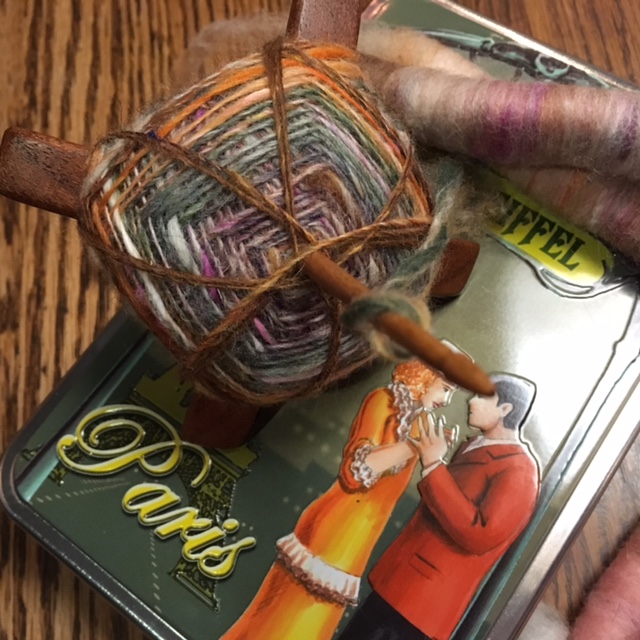 I used my blending board to make rolags from combed top, silk, dyed locks, alpaca and angora -- 4 ounces for meditative spindling.