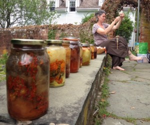 Jars in the sun with a lovely classmate spinning nearby.