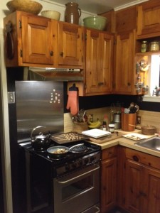 Our kitchen "spruce up" began when we finally purchased a new stove and hood.