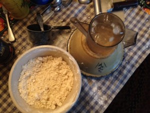 Even if you think you know exactly how much liquid to add, incorporate it a bit at a time, and blend with a fork.
