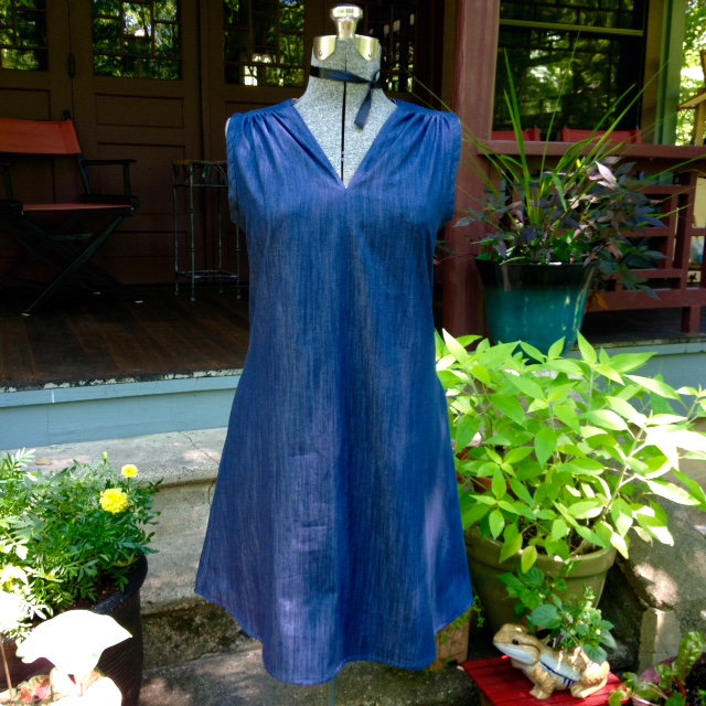 Endless summer tunic in lightweight denim chambray.