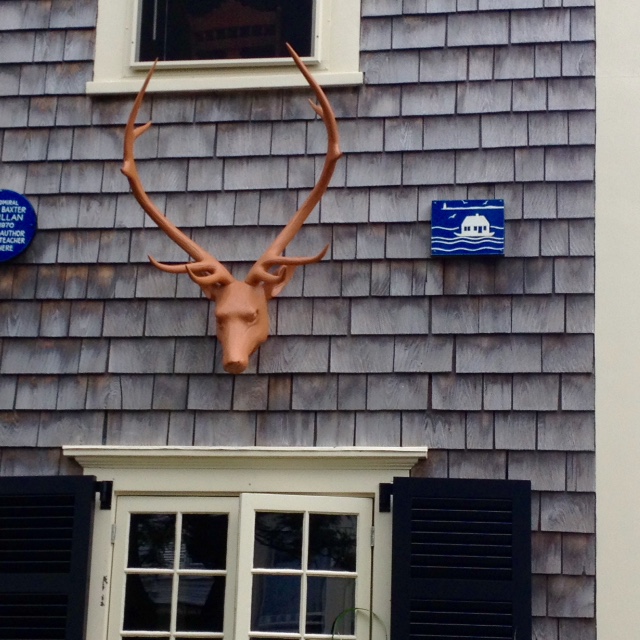 About 30 homes in Provincetown were once located on Long Point, at the extreme tip of the cape. A series of economic hardships forced residents to leave Long Point, and the houses were floated over to Provincetown. These homes are marked with a special plaque. Most are located in the West End, but this one, my favorite, is in the East End.