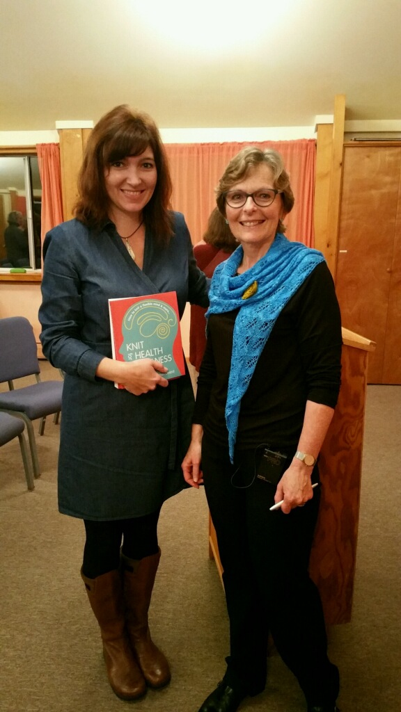 Betsan Corkhill, author of Knit for Health and Wellness, spoke at the Threefold Center.