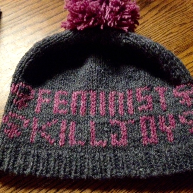 Feminist Killjoy hat by Glitz Knitz Boutique.