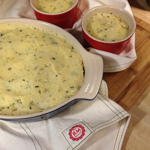 With more than enough ingredients for my usual casserole dish, I filled and froze ramekins for a future (quick) weeknight dinner).