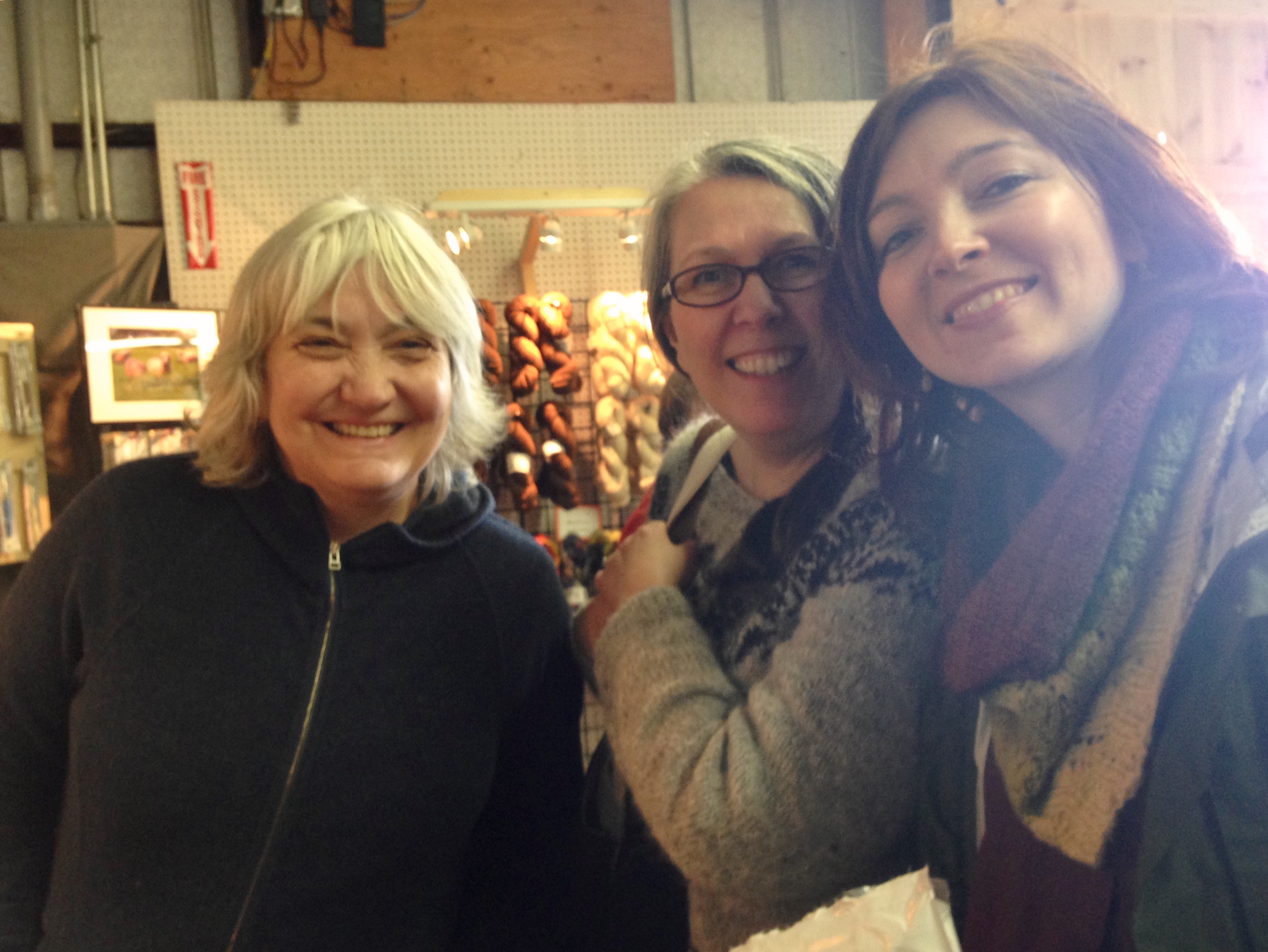 Mom, NHKnits Claire, and me at the Foster Sheep Farm booth.