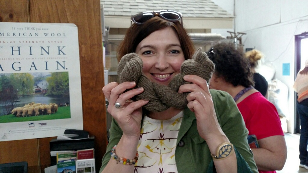 Battenkill Fiber Mill is a great stop with a tour of the mill and some shopping. Can you tell how happy this sport-weight Shetland makes me?